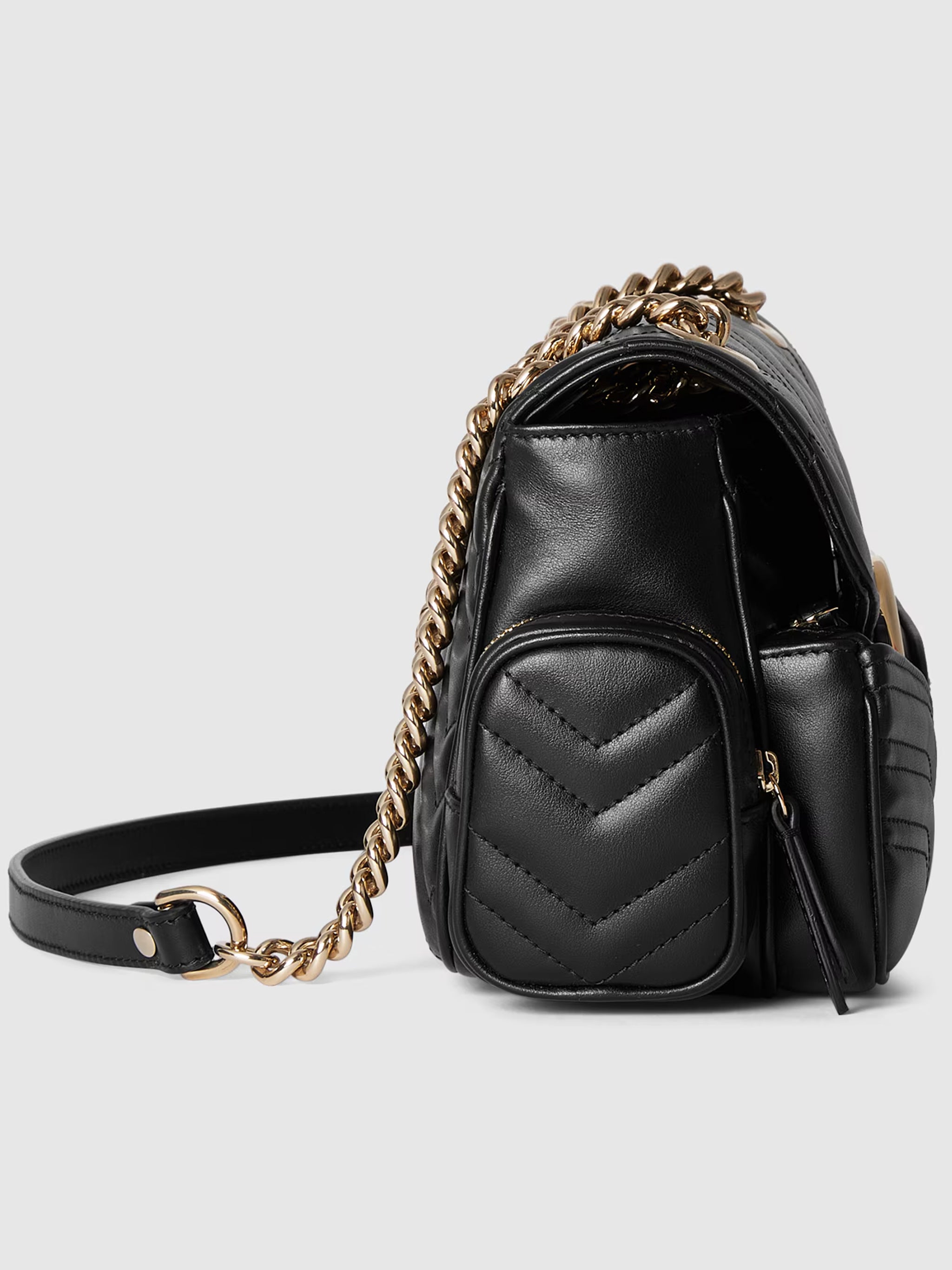 Black Marmont 2 Chevron Matelassé Bag