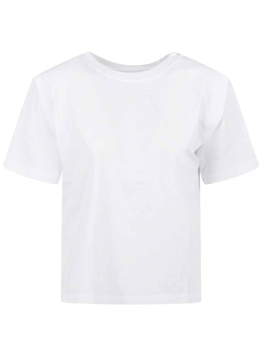 Cotton T-Shirt With Shoulder Pads