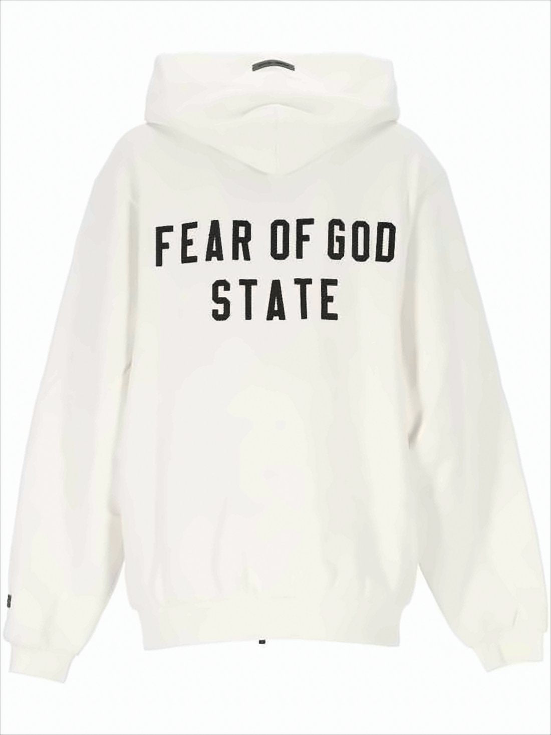 Minimalist Zip-Up Hoodie with Bold Back Text