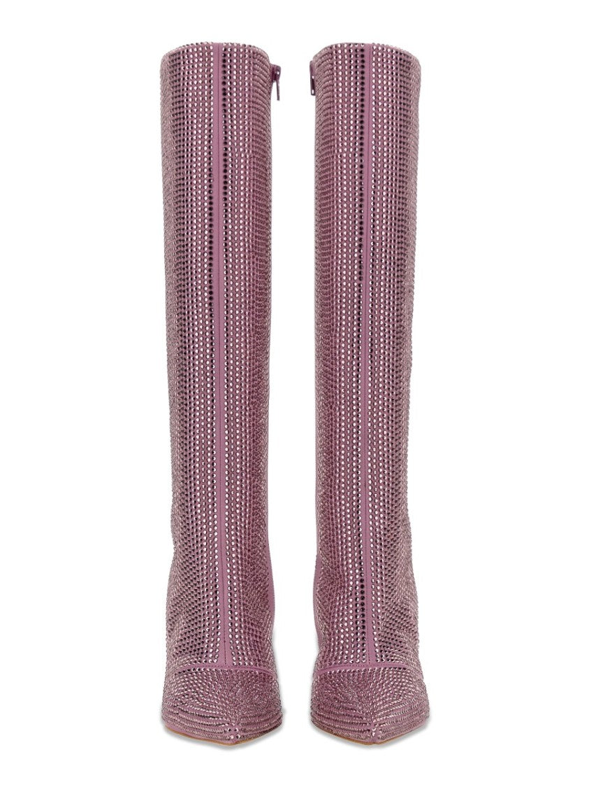 High Boots With Rhinestones