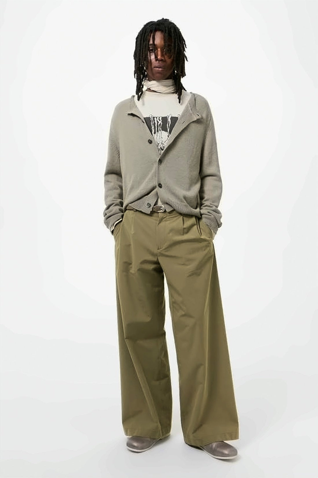 Brown Wide-Leg Pants with High Waist