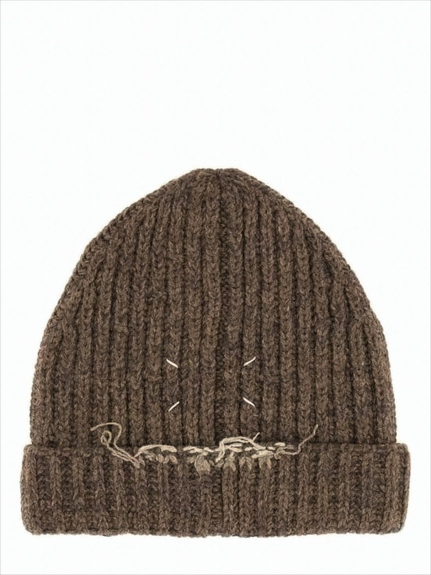 Ribbed Knit Beanie with Folded Cuff