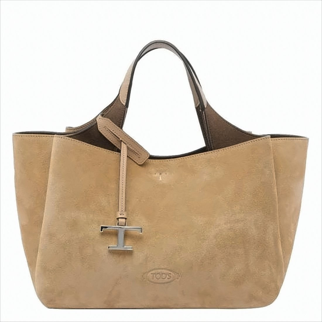 Suede Leather Shoulder Bag with Structured Silhouette