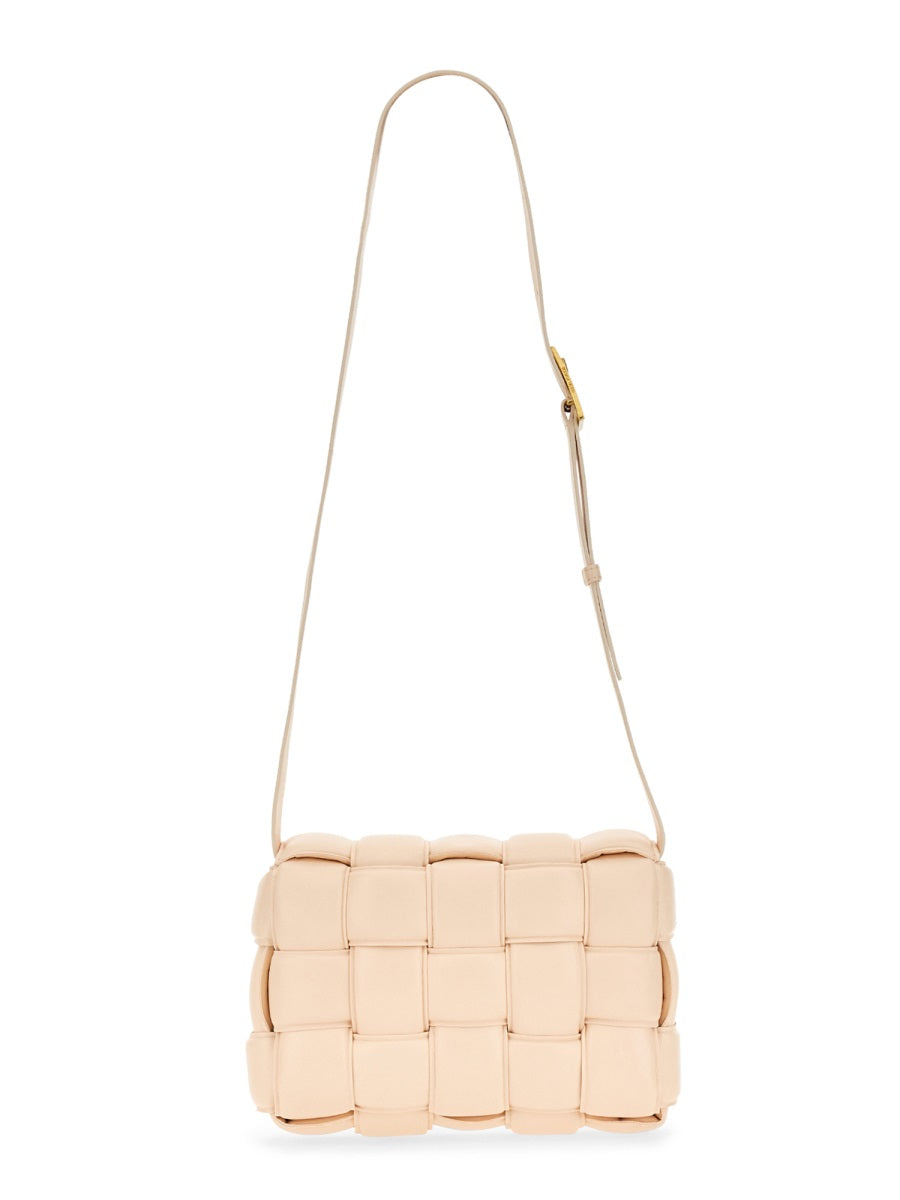 Quilted Leather Padded Cassette Bag with Adjustable Strap