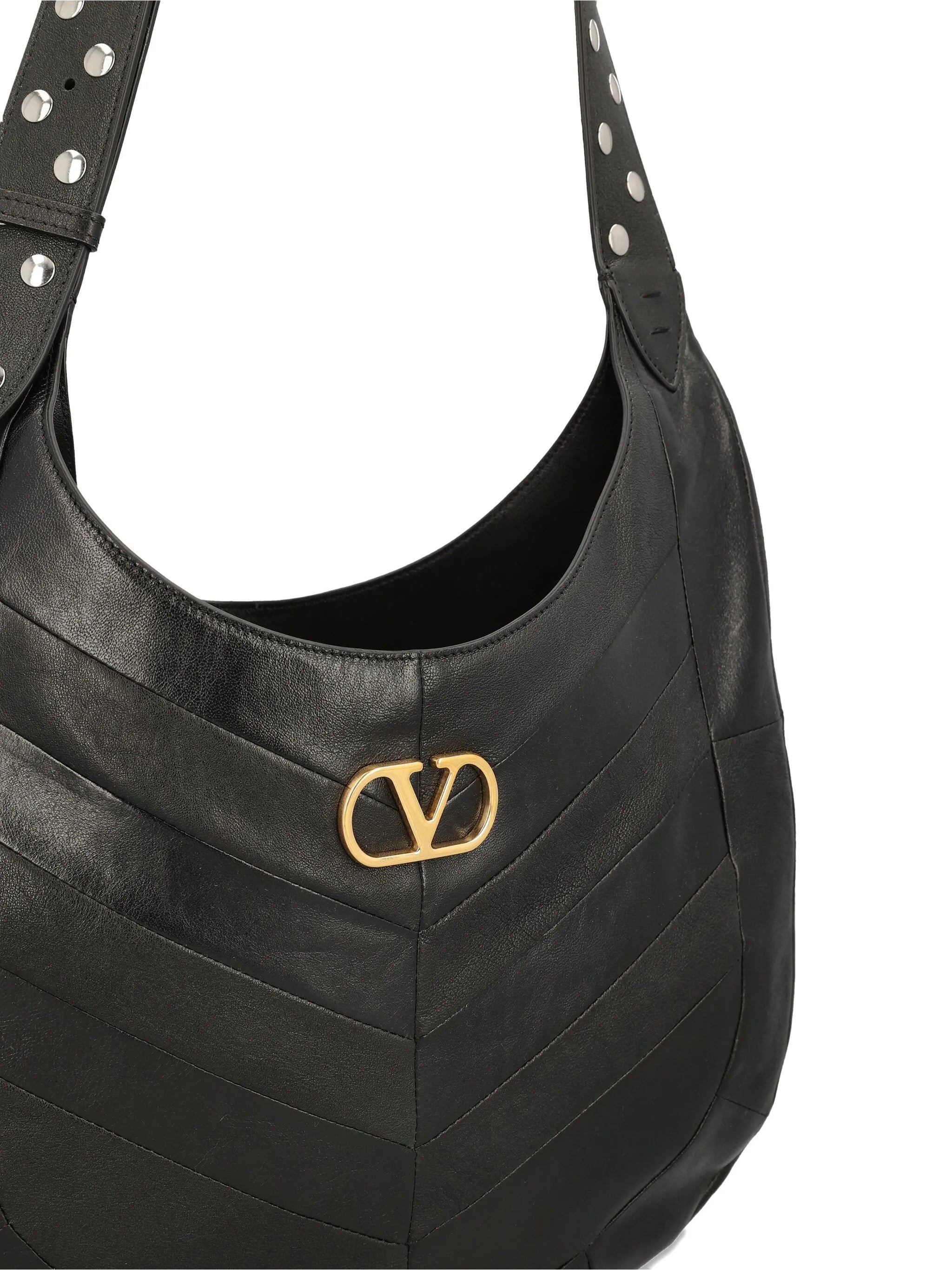 Black Hoboho Chevron Nappa Leather Bag