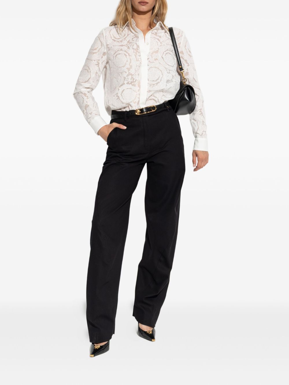 High-Waisted Wide-Leg Trousers