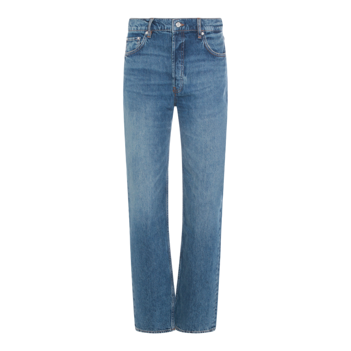 Straight-Leg Jeans with Traditional Five-Pocket Design