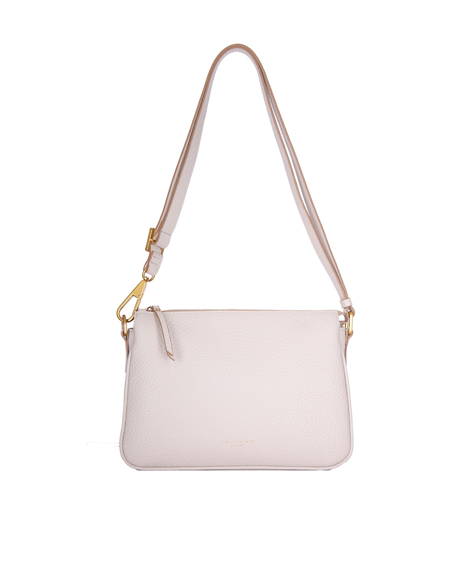 Textured Leather Shoulder Bag With Adjustable Strap