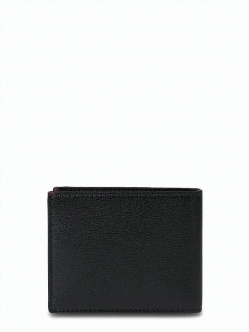 Smooth Goatskin Leather Bifold Wallet With Embossed Logo