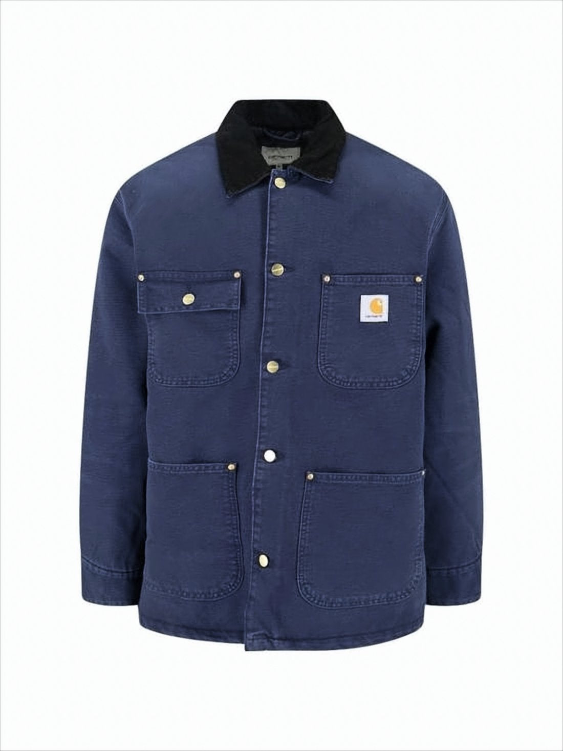 Sturdy Dark Navy Cotton Casual Coat