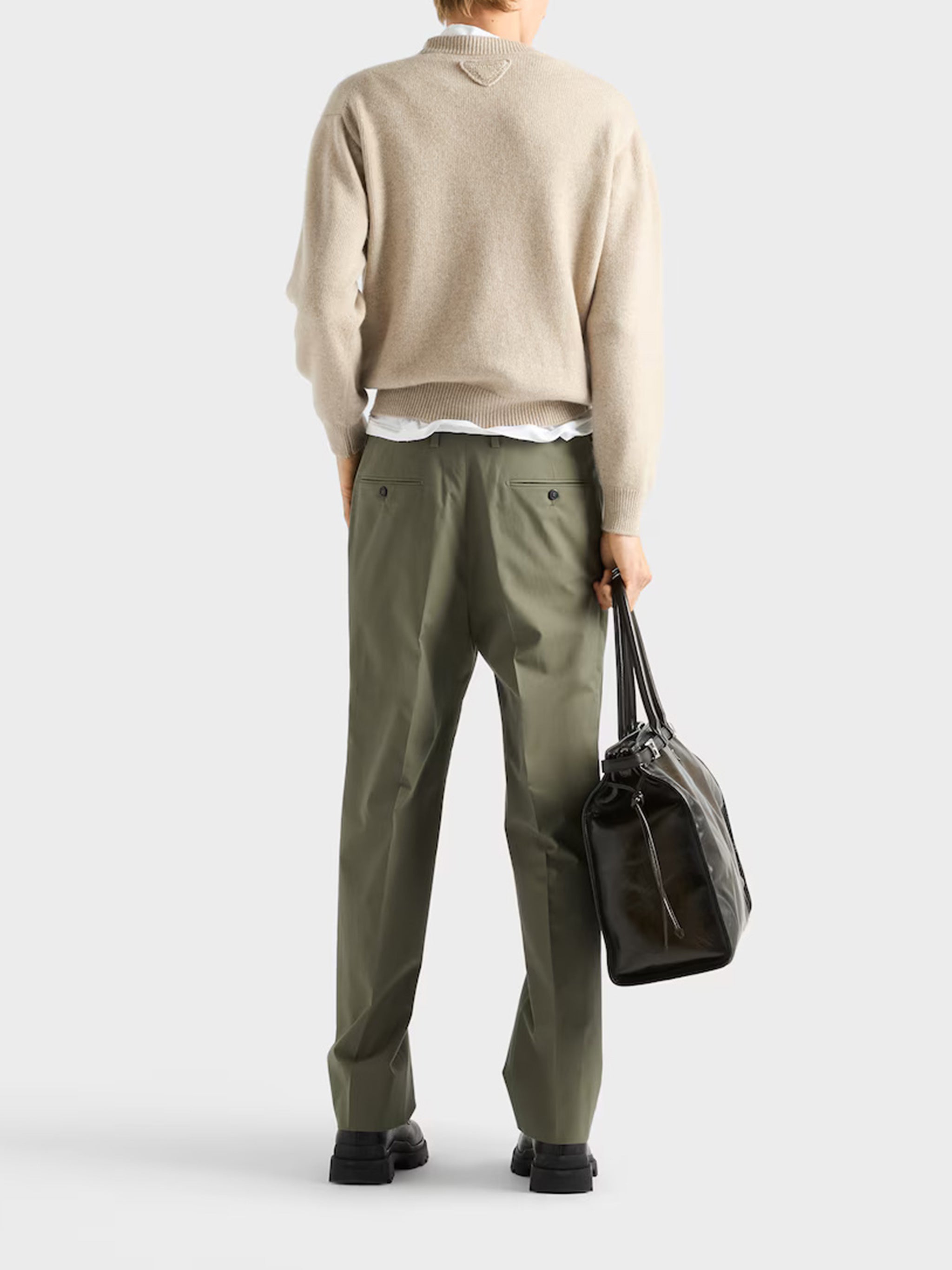 Beige Relaxed Fit Fabric Sweater