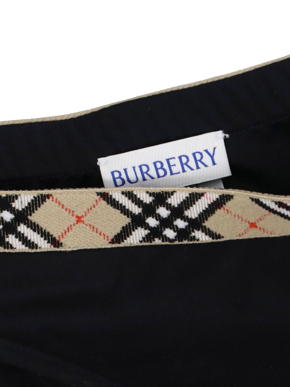Black Check Waistband Minimalist Bikini Bottom