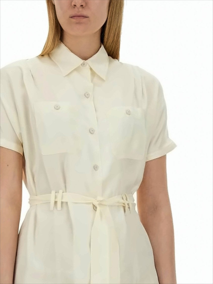 Button-Down Midi Dress with Classic Collar