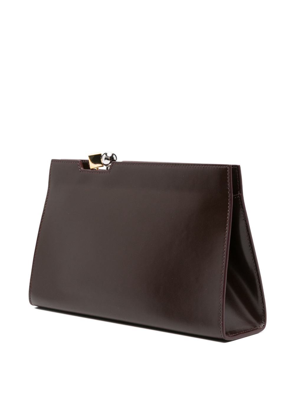 Sleek Rectangular Clutch with Metallic Clasp