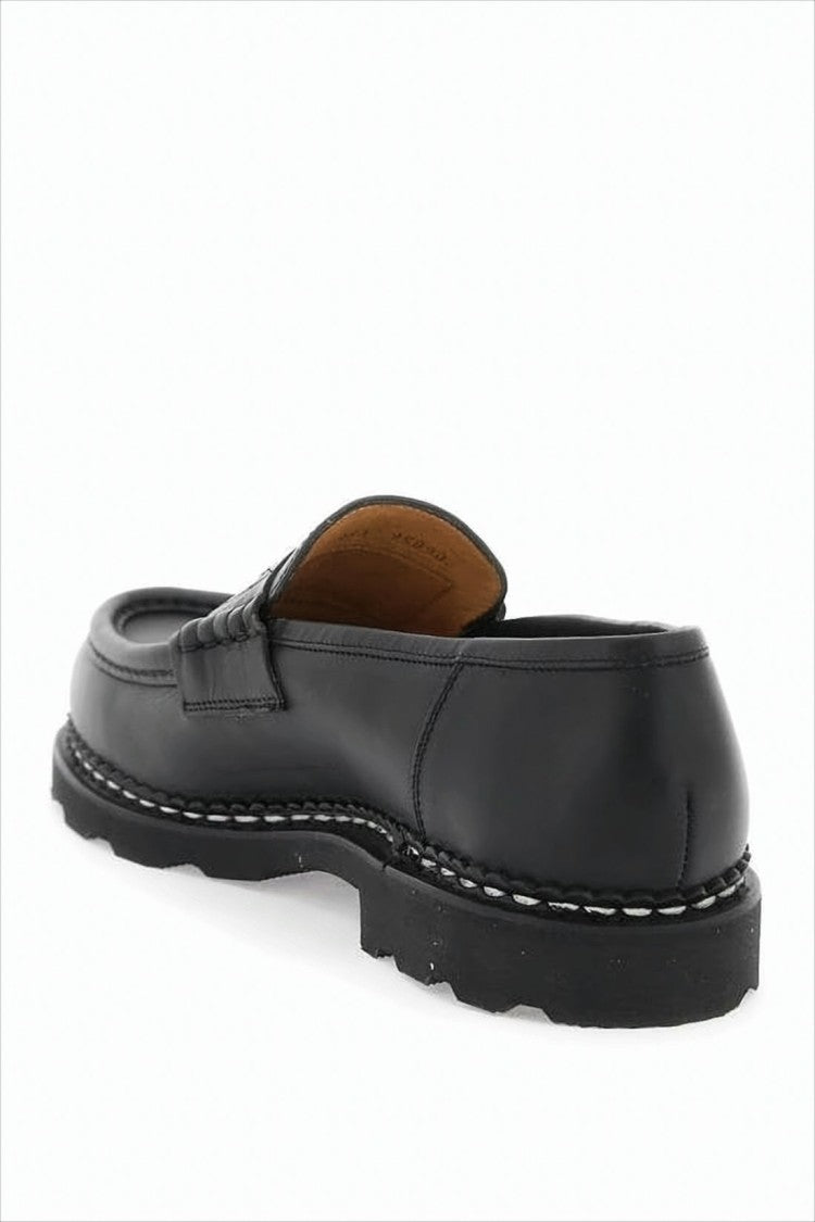 Classic Penny Strap Loafers In Smooth Black Leather