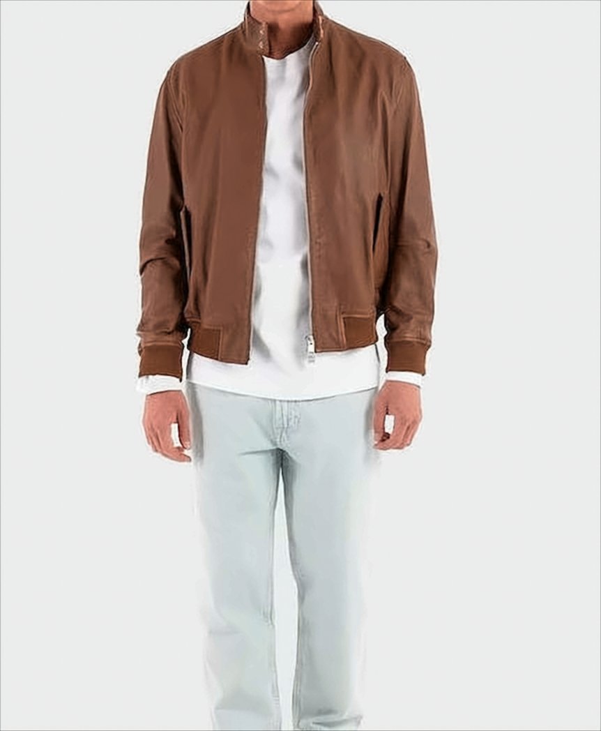 Brown Straight Fit H-Moiner Jacket
