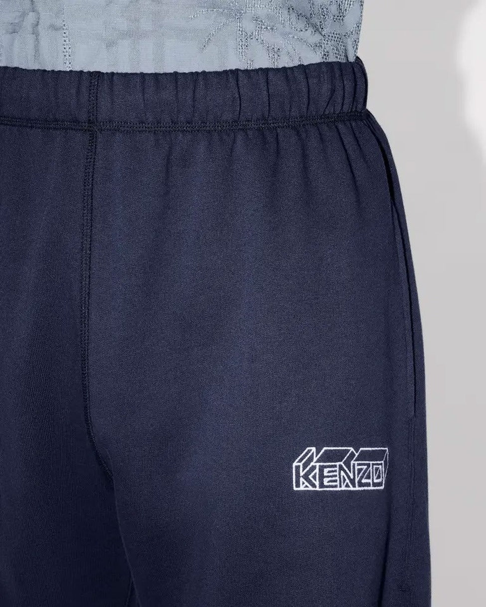 Relaxed Blue Straight Jog Pants