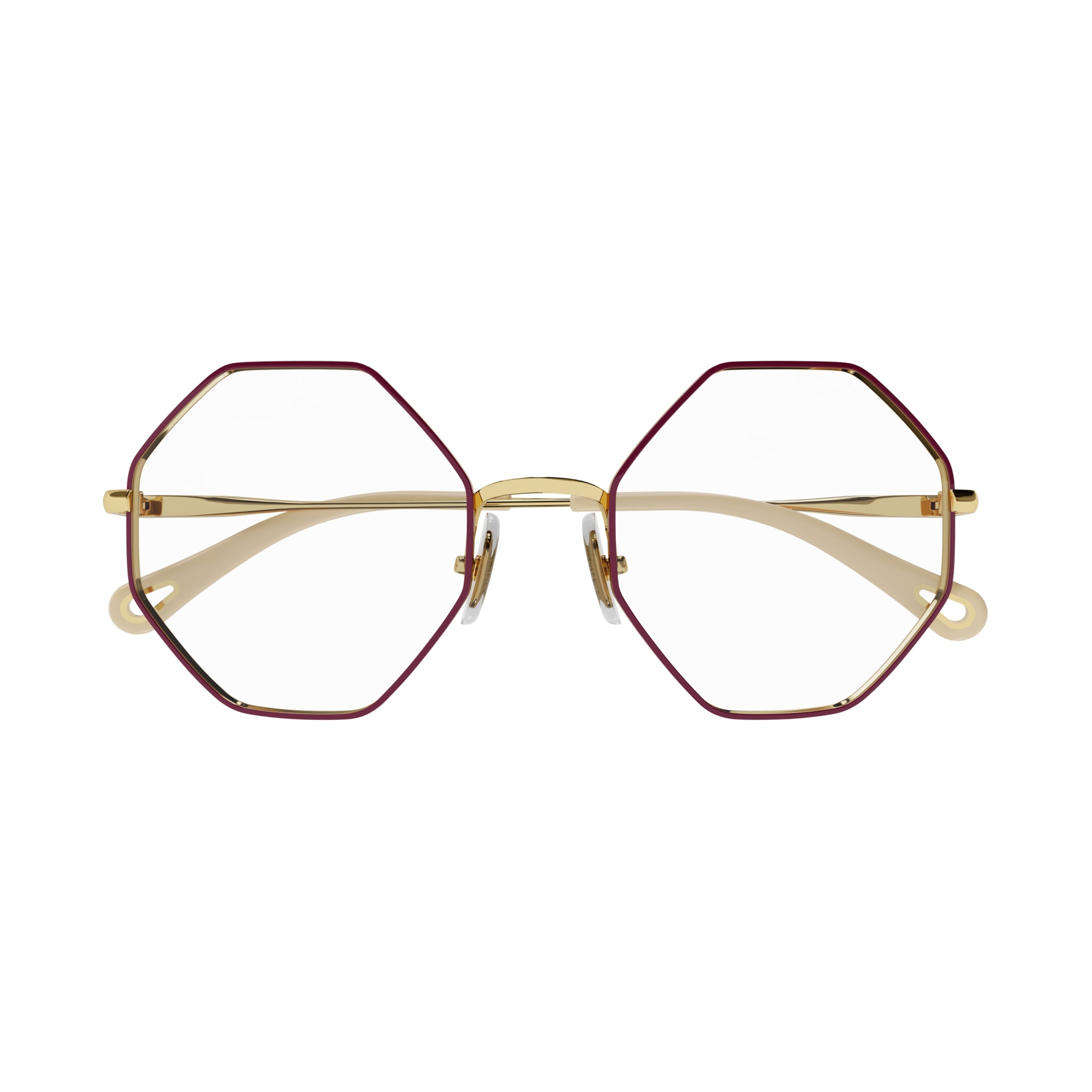 Ch0022o Octagonal Gold-Toned Eyeglasses