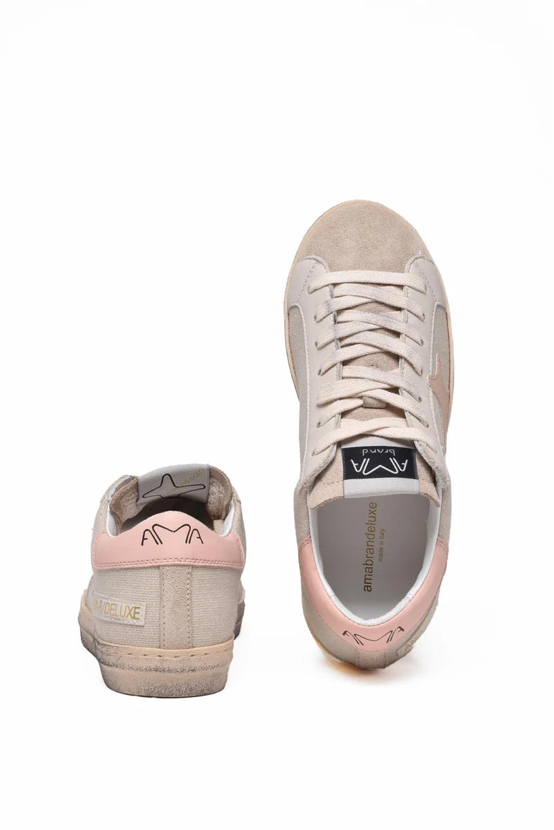 Low-Top Sneakers with Subtle Pink Accents