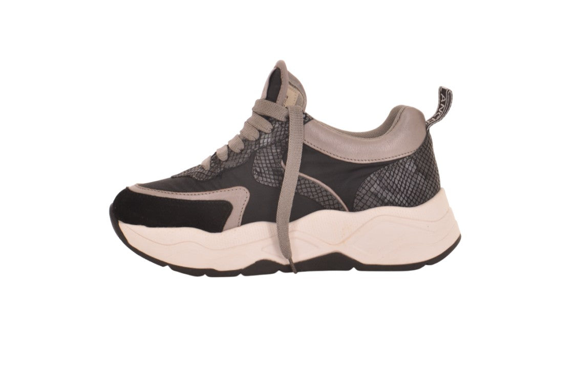 Two-Tone Suede And Technical Nylon Sneakers