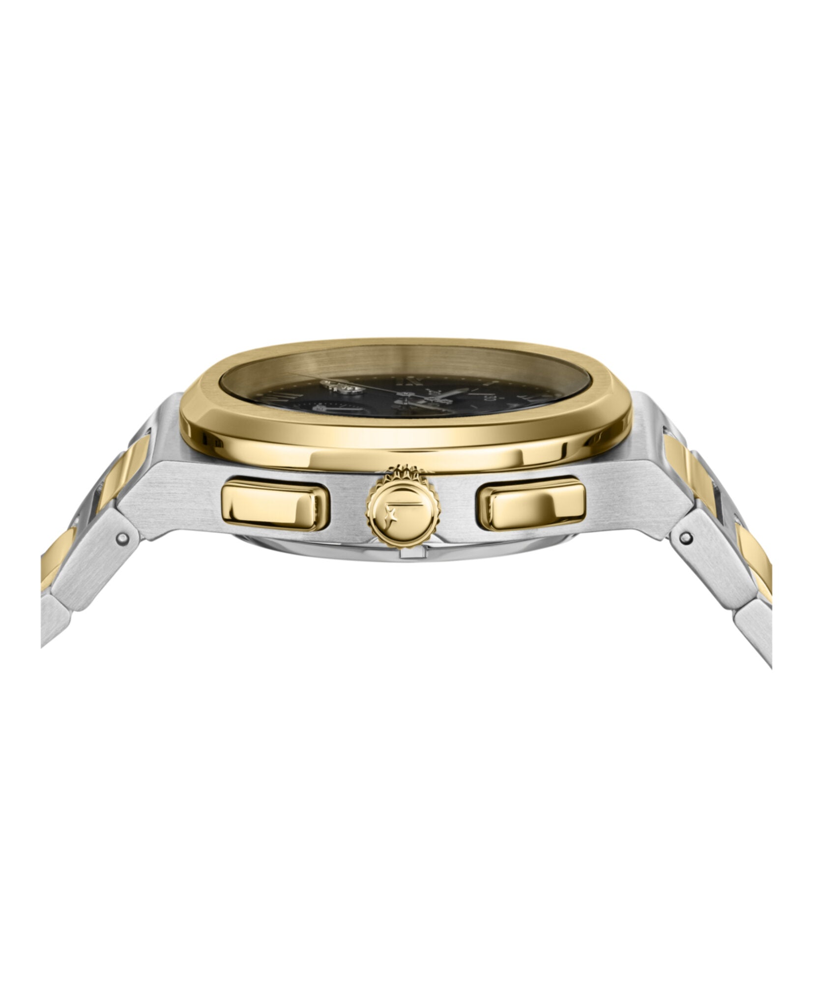 Elliptical Chronograph Watch with Two-Tone Case