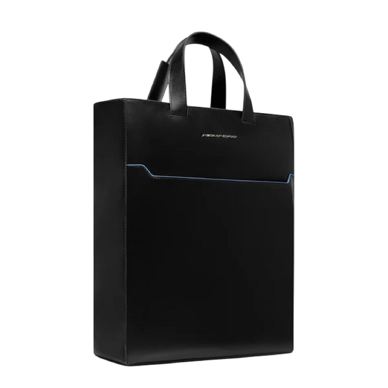Vertical Leather Tote Bag with Padded Compartment