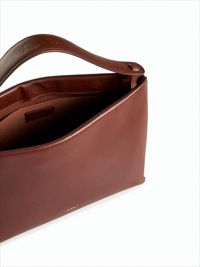 Smooth Cowhide Leather Rectangular Shoulder Bag