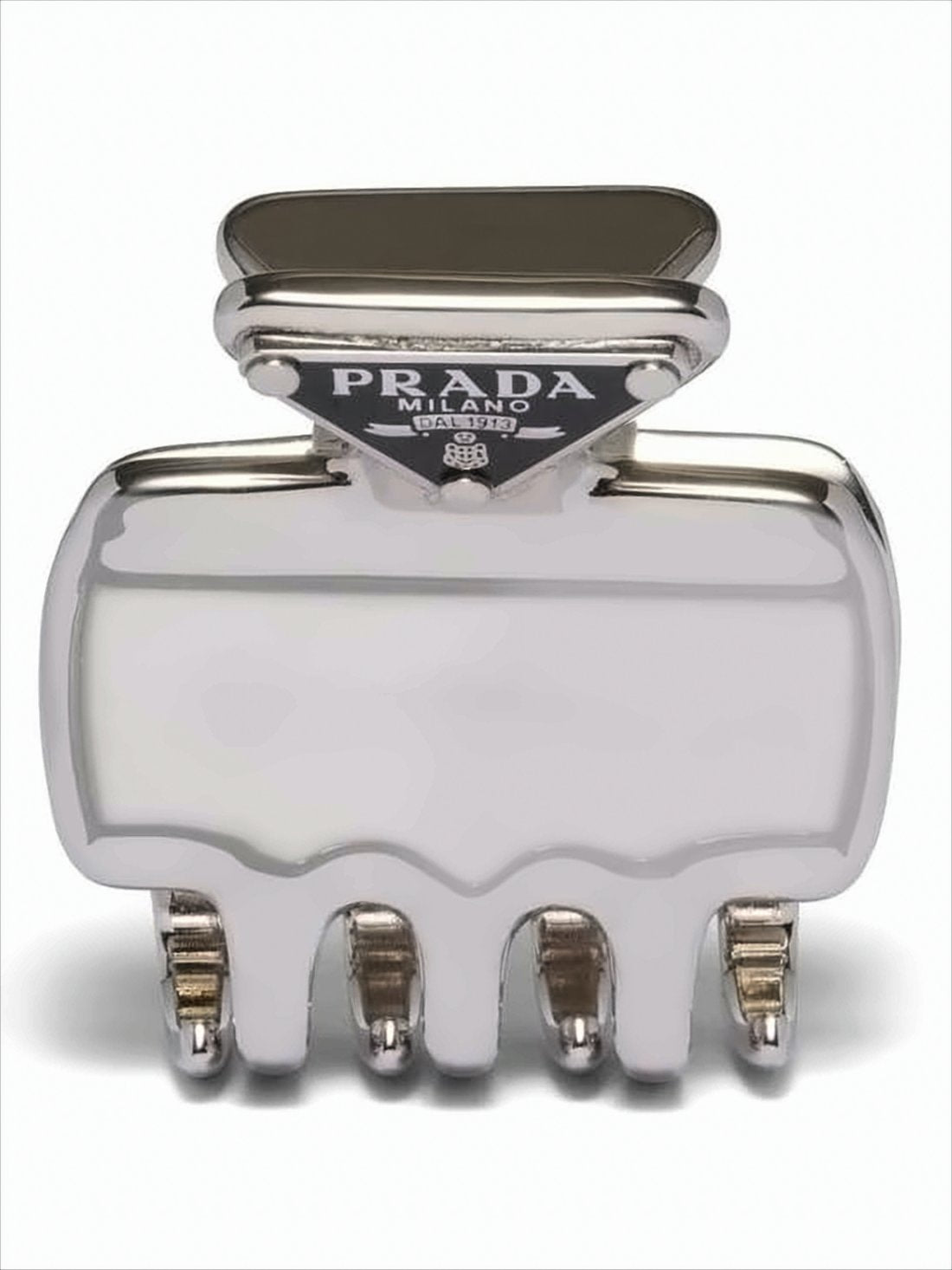 Metal Hair Claw Clip with Triangular Logo Plaque