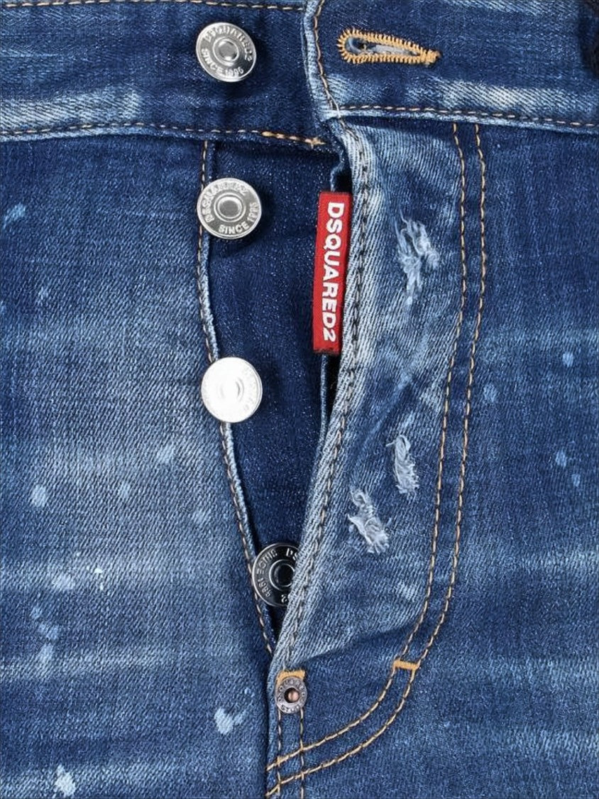Distressed Medium Blue Denim Pants