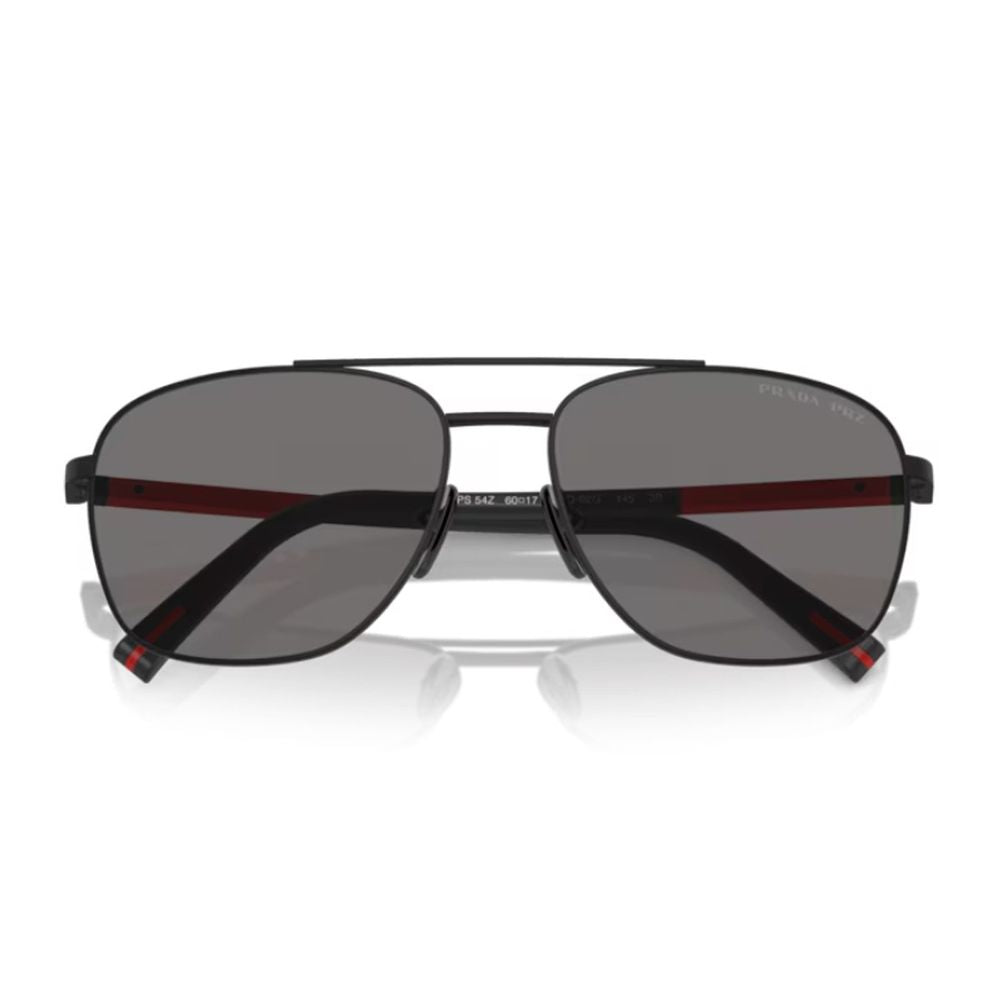 Ps 54Zs Pilot-Shape Matte Black Metal Sunglasses