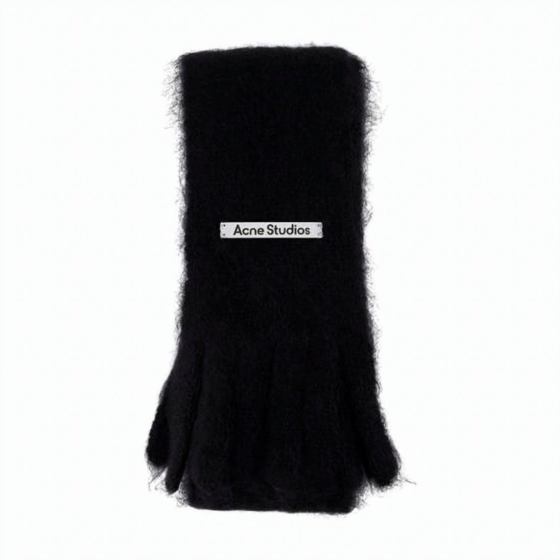 Plush Rectangular Scarf in Mohair-Wool Blend