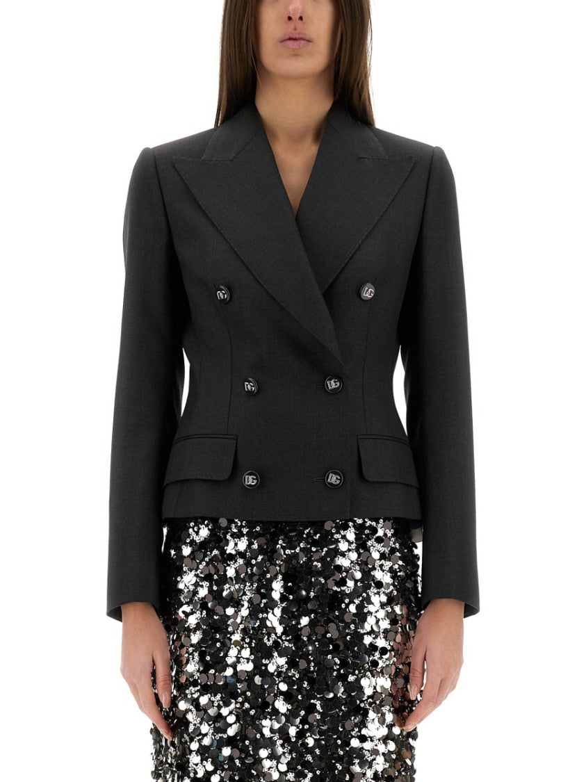 Double-Breasted Jacket With Dg Logo Buttons