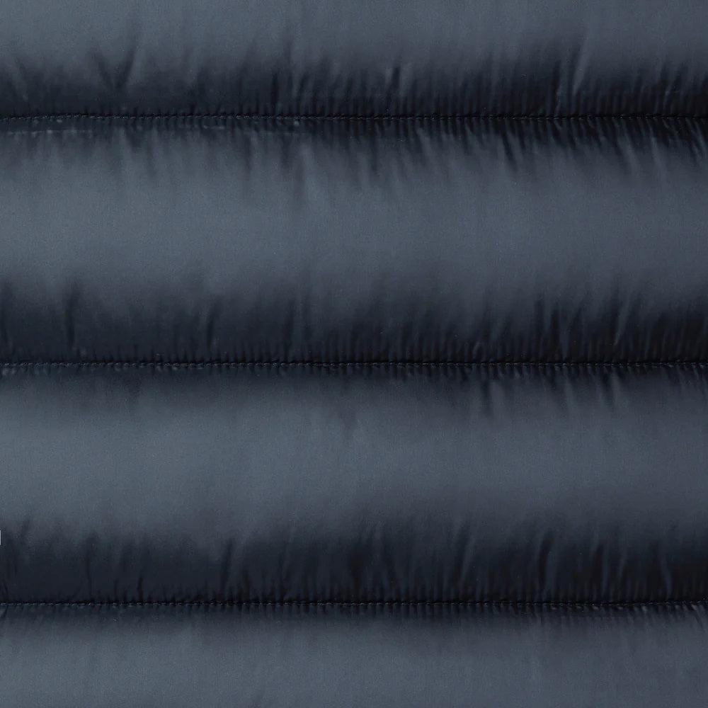 Lightweight Blue Quilted Coat With High Collar