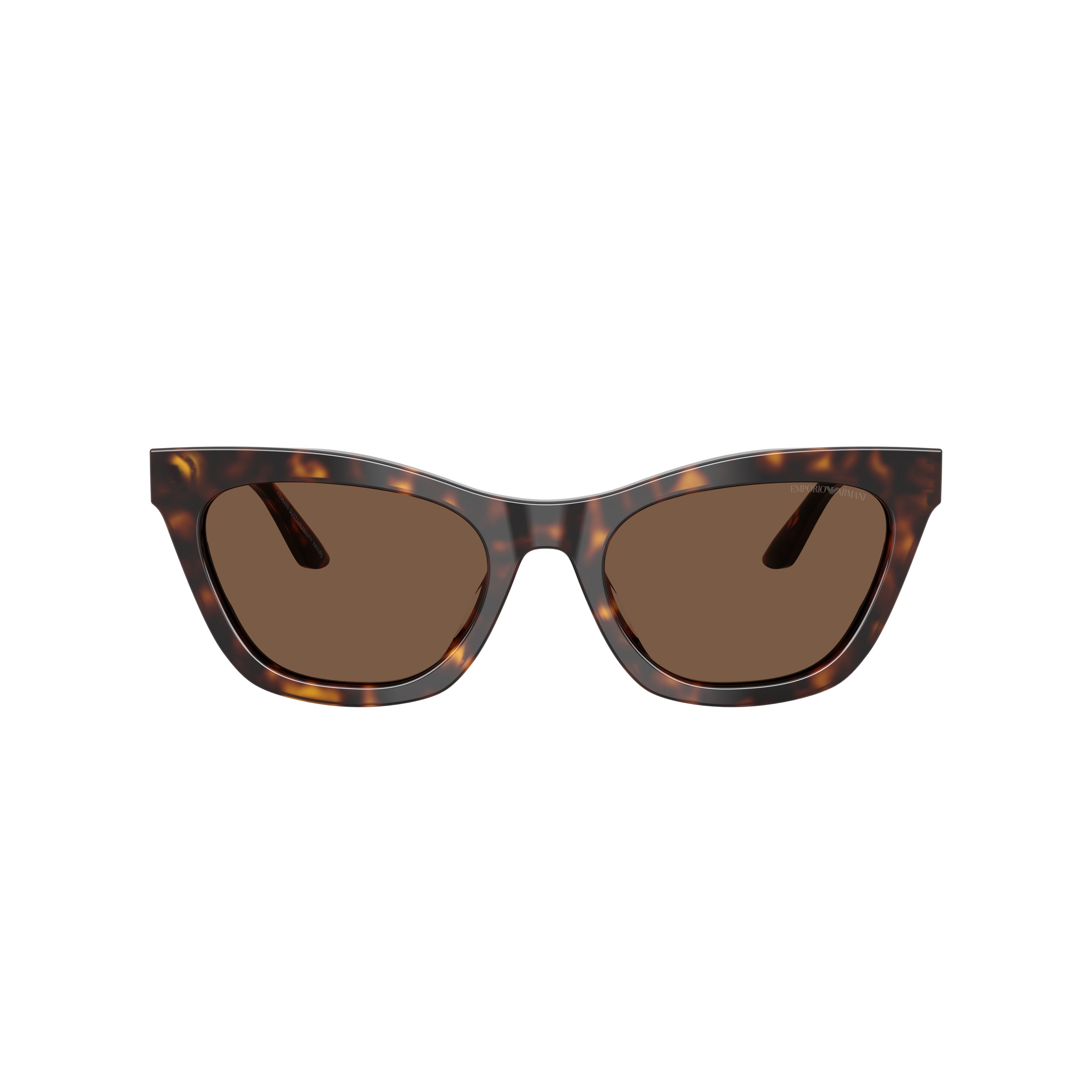 0ea4259u Angular Tortoiseshell Cat-Eye Sunglasses with Metallic Detail