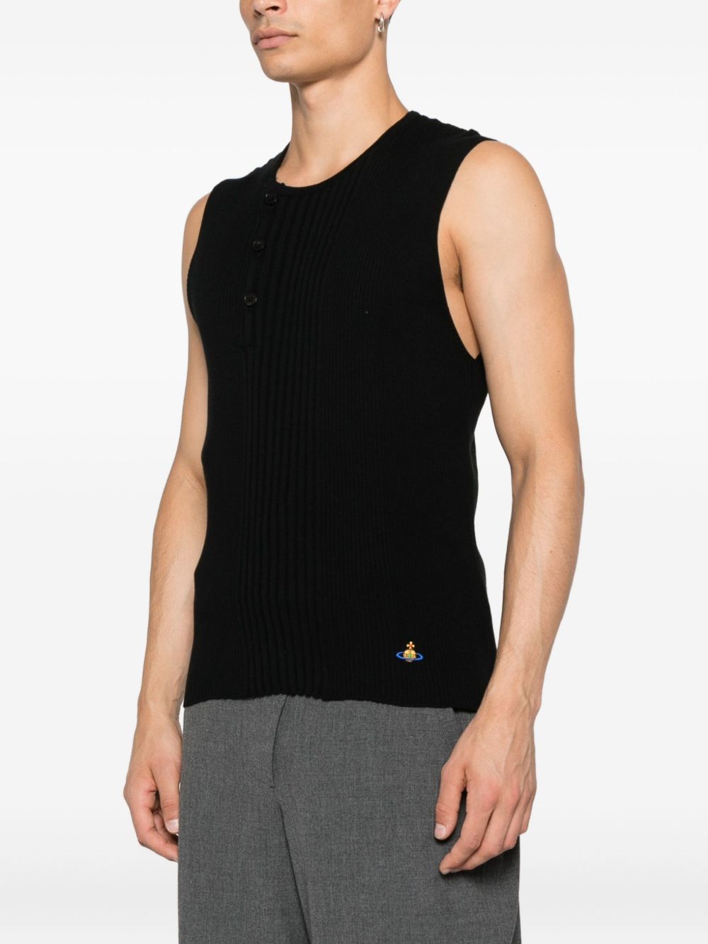Ribbed Sleeveless Sweatshirt