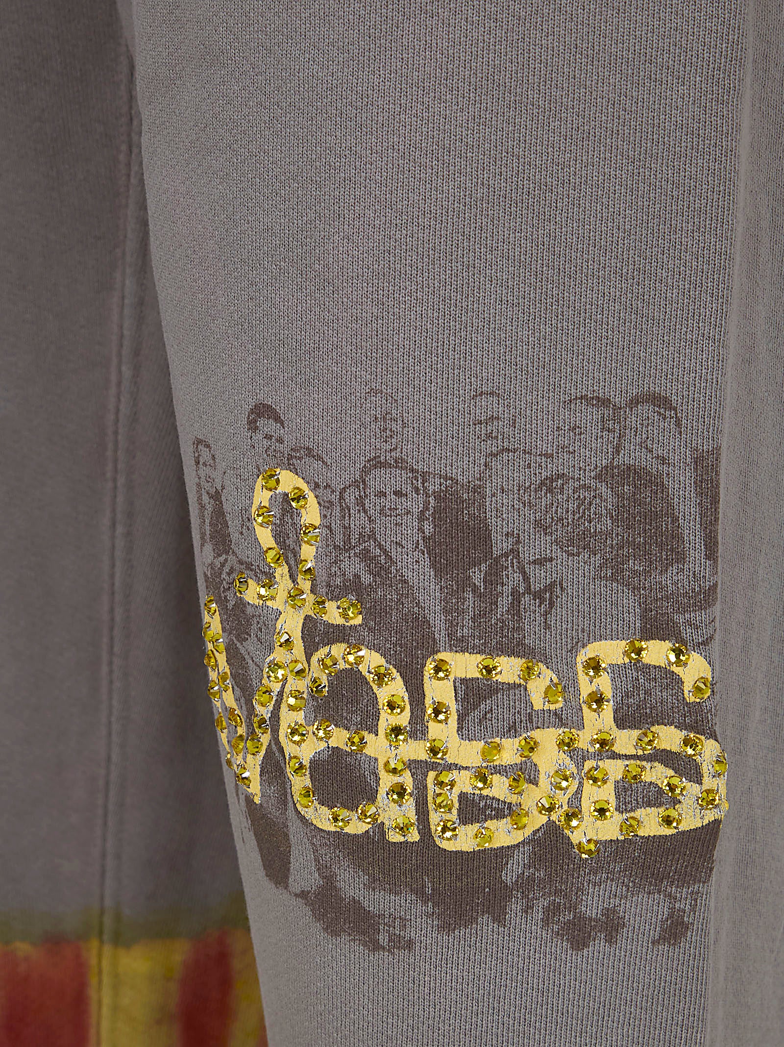 Grey Trousers with Artistic Embellishments