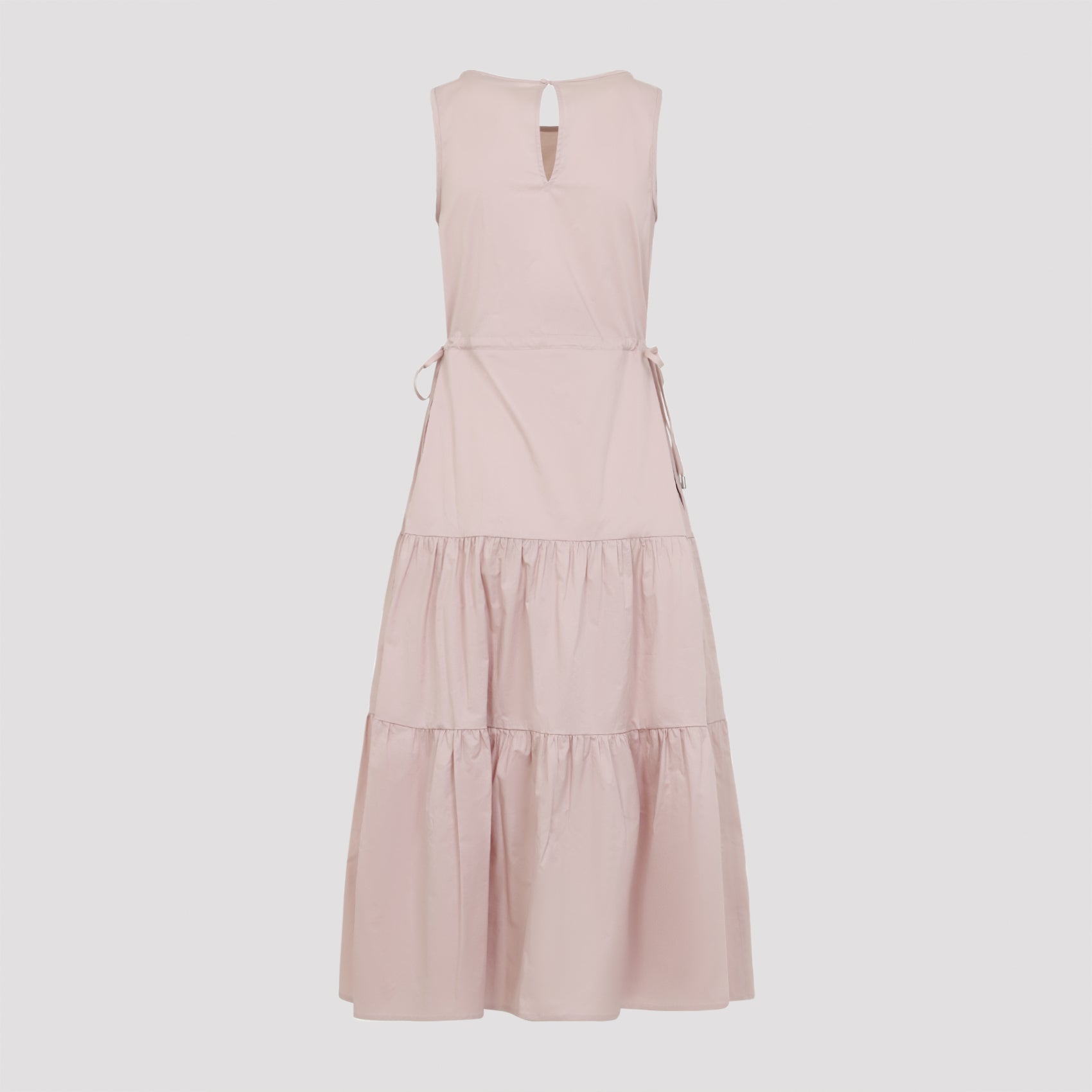 Sleeveless Midi Dress With Tiered Skirt
