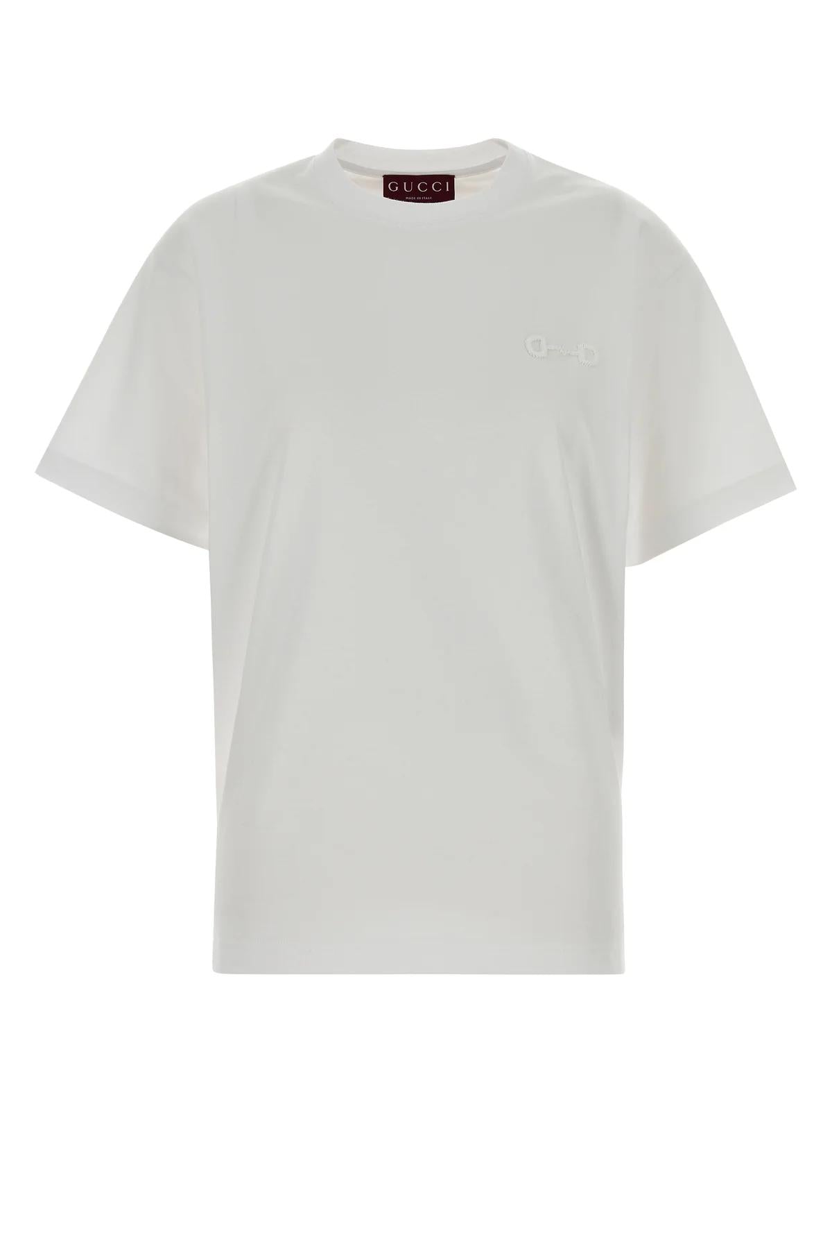 White Cotton T-Shirt with Minimalist Design