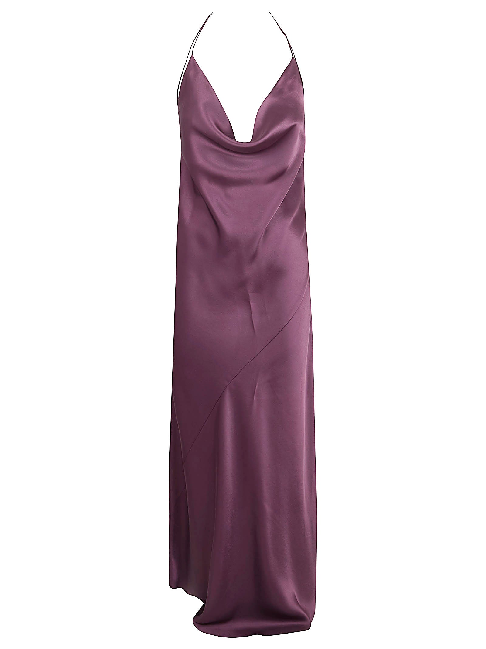 Cowl Neck Midi Dress with Spaghetti Straps