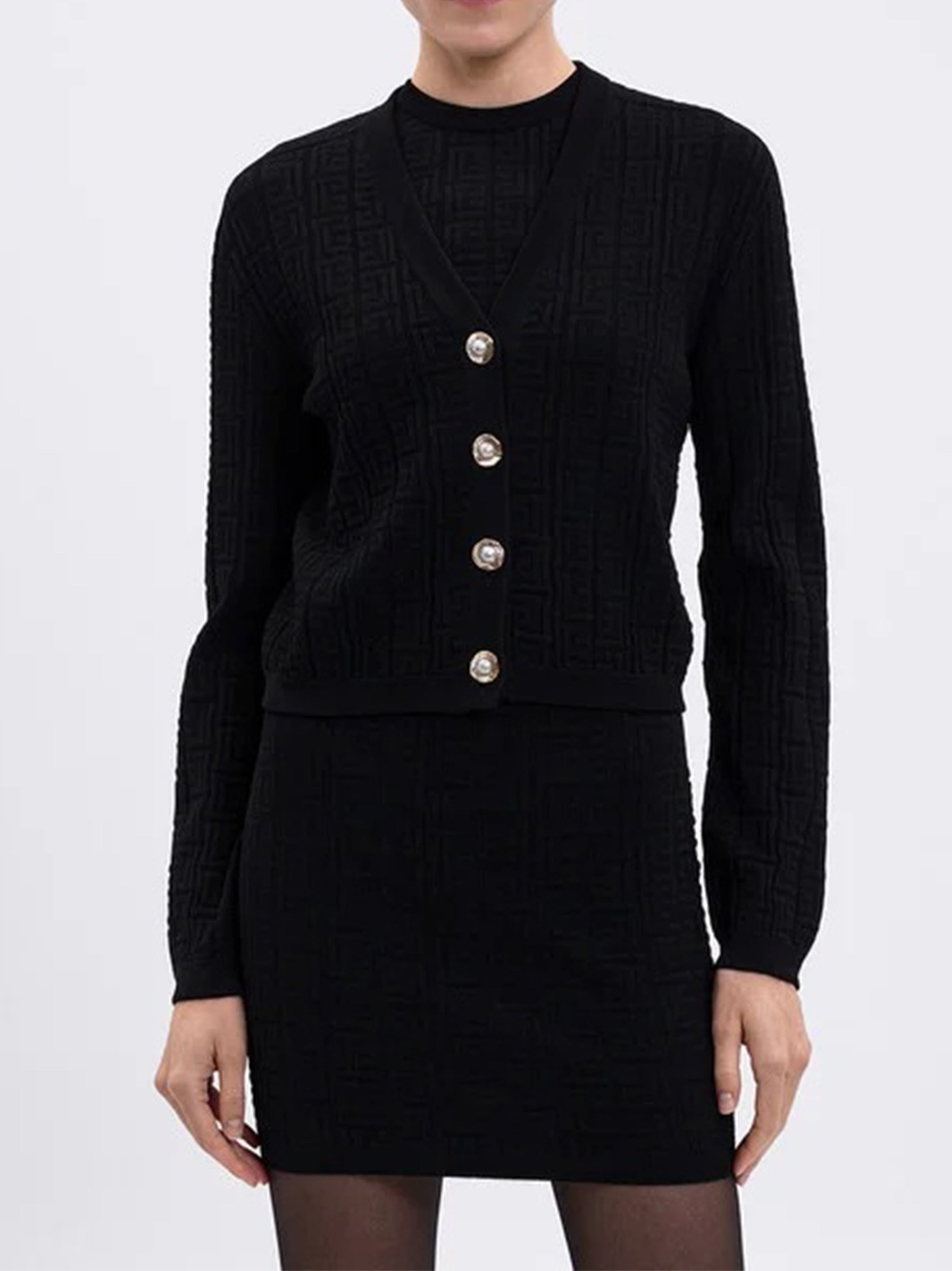 Black Classic Short Cotton Cardigan