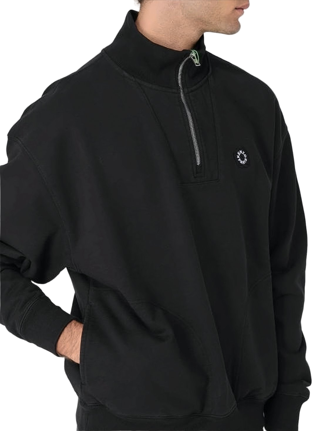 Relaxed Fit Black Long-Sleeve Top