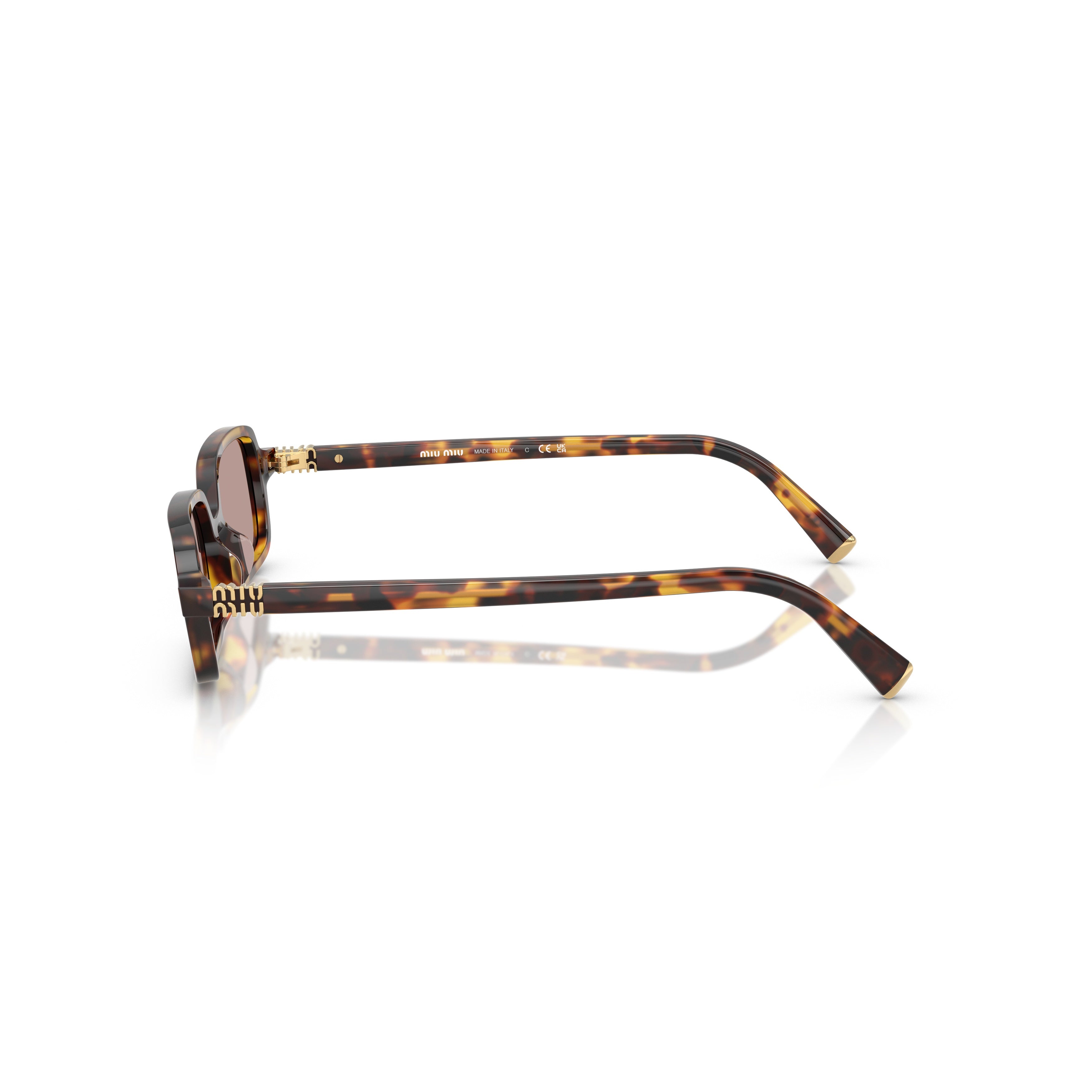 0mu 11zs Rectangular Sunglasses in Tortoiseshell Acetate