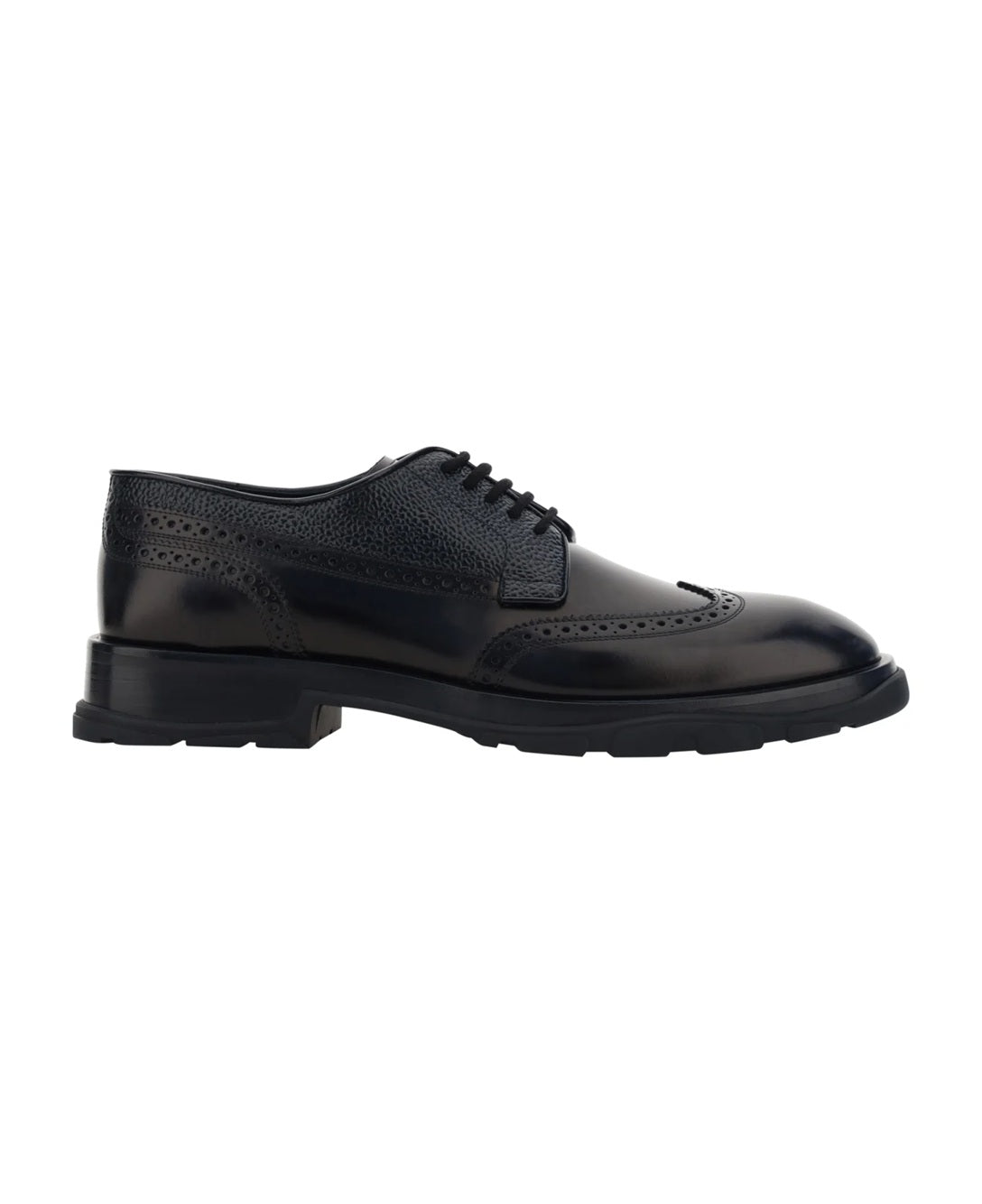 Black Leather Flat Shoes