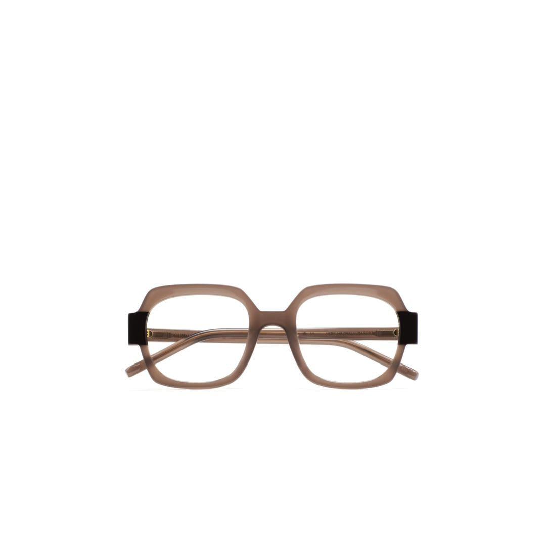 Margot Geometric Beige Eyeglasses with Black Accents
