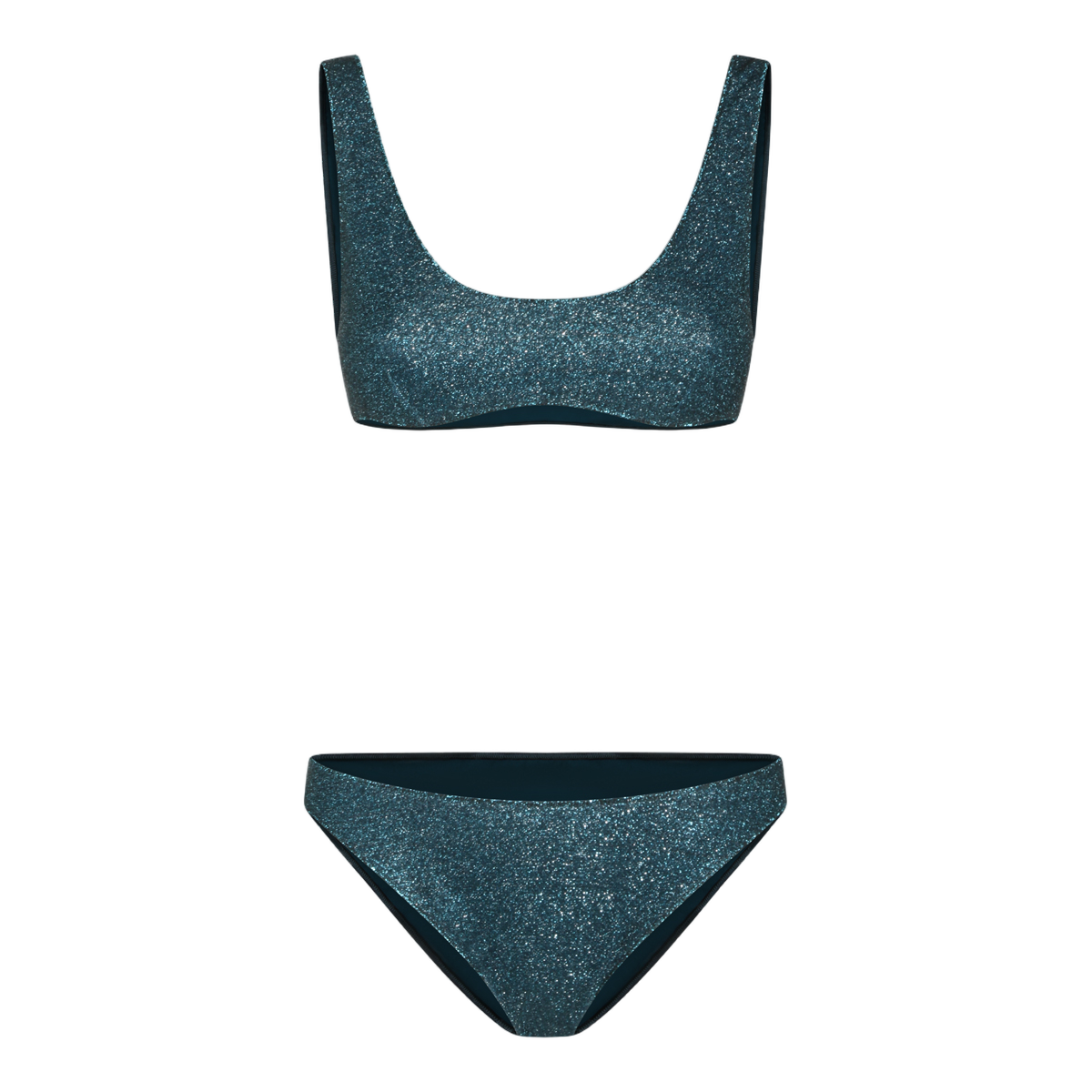Scoop Neck Teal Bikini Set