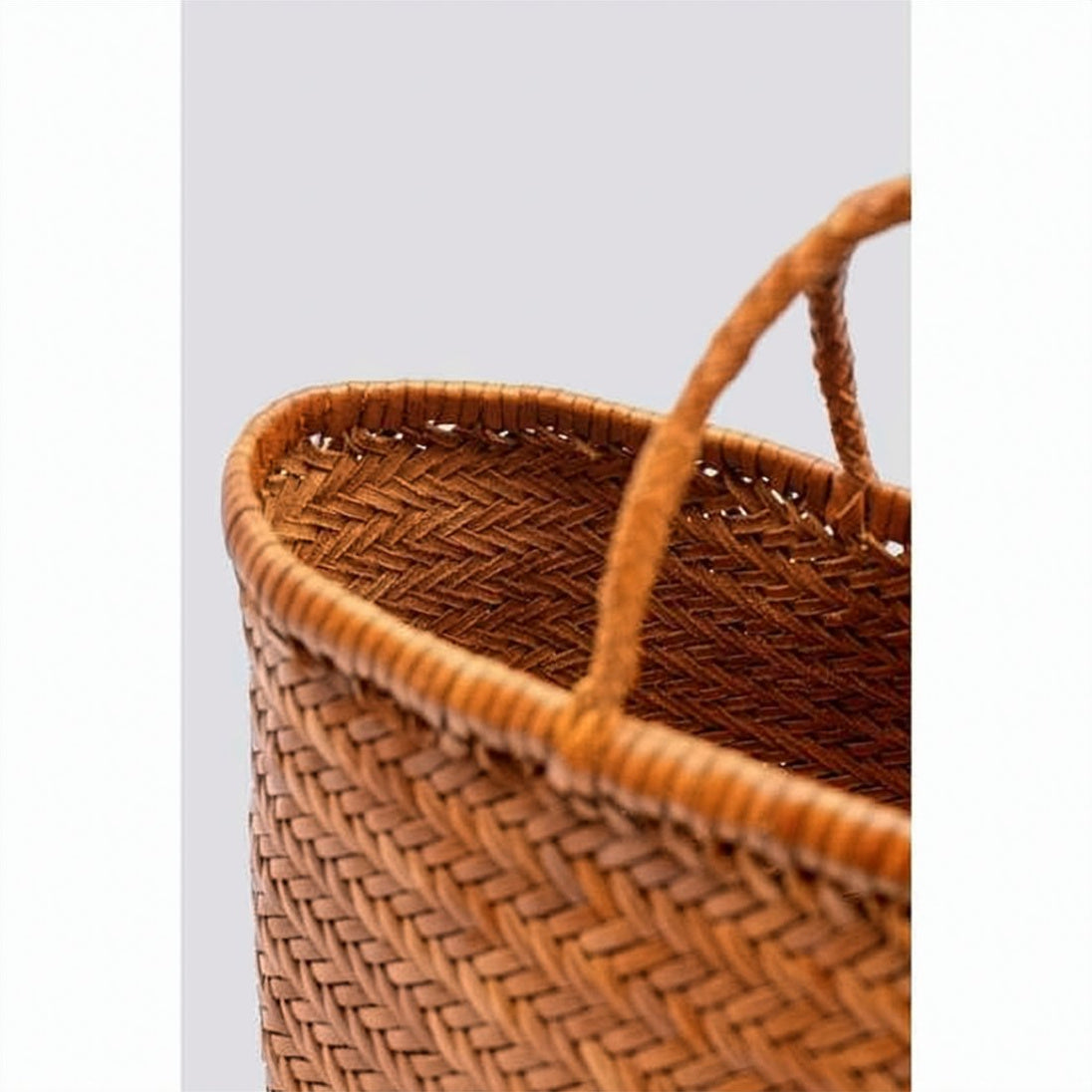Woven Calf Leather Tote Bag With Braided Handles