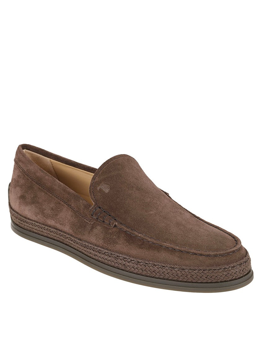 Brown Suede Slip-On Flat Shoes