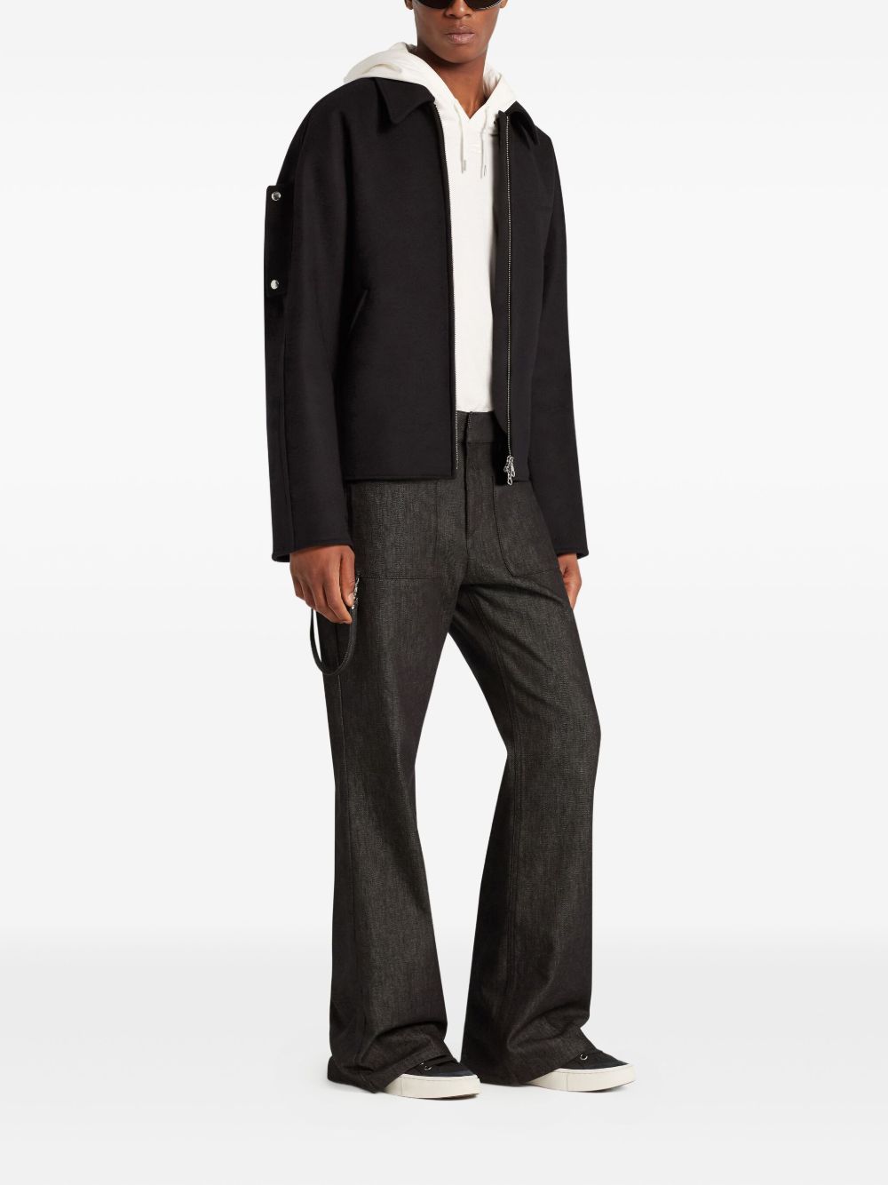 Pointed Collar Black Jacket