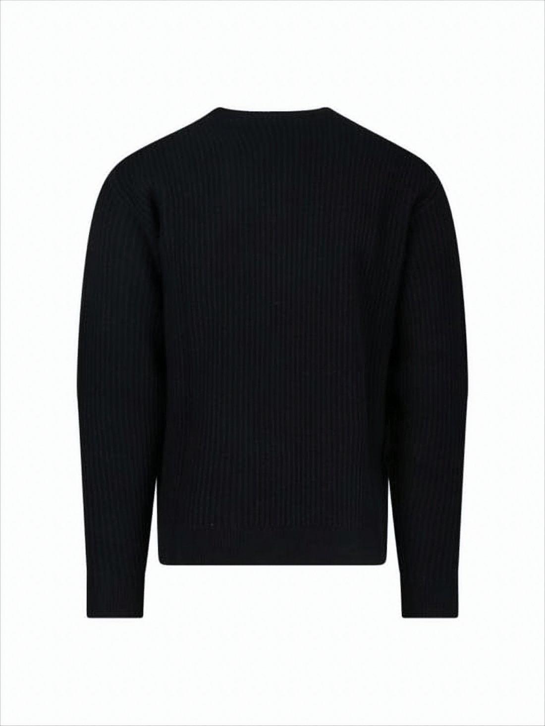 Ribbed Black Wool Sweater
