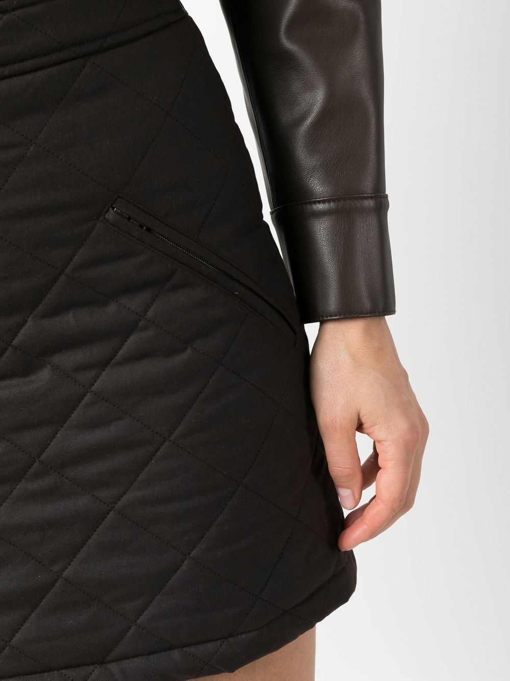 Casia Brown Waxed Cotton Mini Skirt